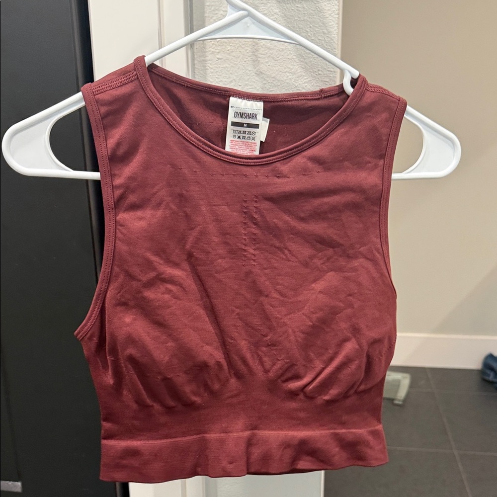 maroon gymshark sweat seamless midi tank size medium